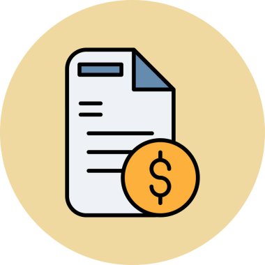 Minimalist belge simgesi, vektör illüstrasyonu basit tasarım