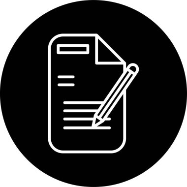 Minimalist belge simgesi, vektör illüstrasyonu basit tasarım