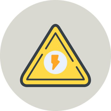 Yüksek Voltaj simgesi, vektör illüstrasyonu