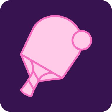 Pinpon raketi ve küçük topun grafik sanatı  