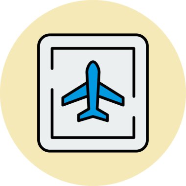 Bir havaalanı simgesinin basit web illüstrasyonu.