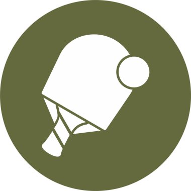 Pinpon raketi ve küçük topun grafik sanatı  