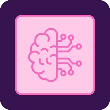 Yapay Zeka web simgesi, vektör illüstrasyonu