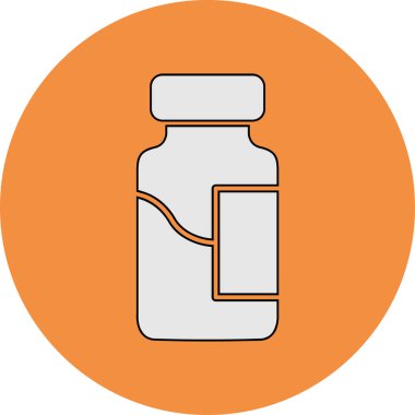 ilaç şişesi simgesi, vektör illüstrasyonu