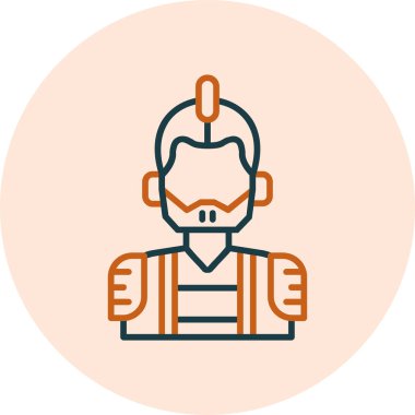 Maskeli süper kahraman figürünün basit, düz tasarımı. 