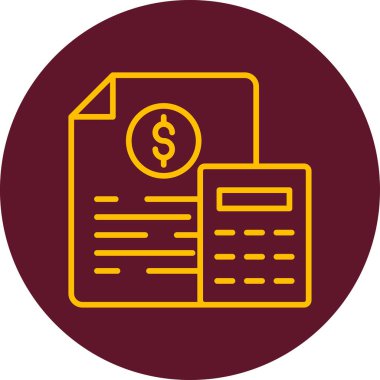 Basit muhasebe düz simgesi vektör illüstrasyonu.