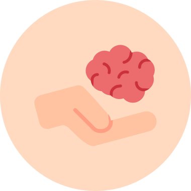 Beyin simgesi, vektör illüstrasyonu basit tasarım