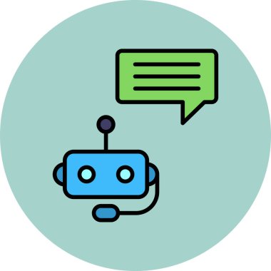 Chatbot, robot simgesi, vektör illüstrasyonu