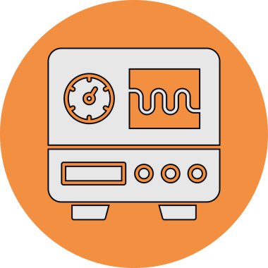 Laboratuvar Makine simgesi, vektör illüstrasyonu