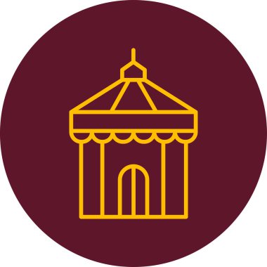 Sirk çadırı simgesi, vektör illüstrasyonu