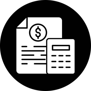 Basit muhasebe düz simgesi vektör illüstrasyonu.