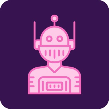 Çizgi film komik robotunun basit çizgisi