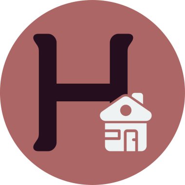 Basit vektör sermayesi H harfi ve abc için soyut ev