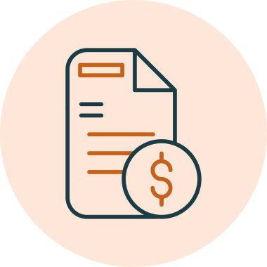 Minimalist belge simgesi, vektör illüstrasyonu basit tasarım