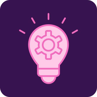 Basit fikir simgesi, vektör illüstrasyonu