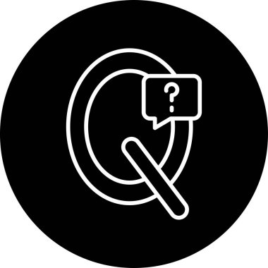 Alfabe için büyük harf Q harfi ve soru işareti