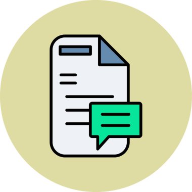 Çevrimiçi arayüzler için bir ileti simgesi gösteren vektör illüstrasyonu.