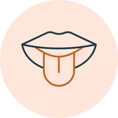 dudak ve dil simgesi, vektör illüstrasyonu