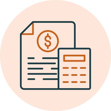 Basit muhasebe düz simgesi vektör illüstrasyonu.