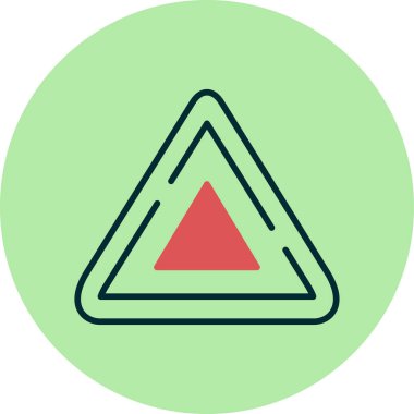 Tehlike işareti simgesi, basit vektör illüstrasyonu 