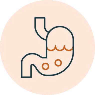 Mide ağrısı web simgesi vektör illüstrasyonu