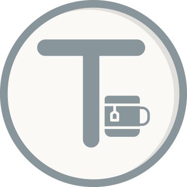 Büyük harf T web simgesi vektör çizimi