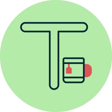 Büyük harf T web simgesi vektör çizimi