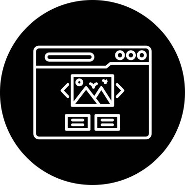 Web sayfasında bir resim döndürme özelliğinin soyut vektör görüntüsü.