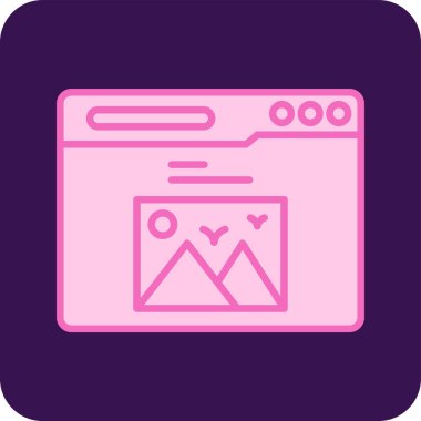 Web sayfasında gösterilen bir resim atlıkarıncasının vektör illüstrasyonu.