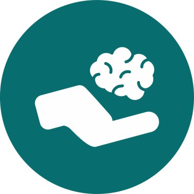 Beyin simgesi, vektör illüstrasyonu basit tasarım