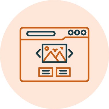 Bir web sayfasında dönen bir resim galerisinin soyut tasviri.