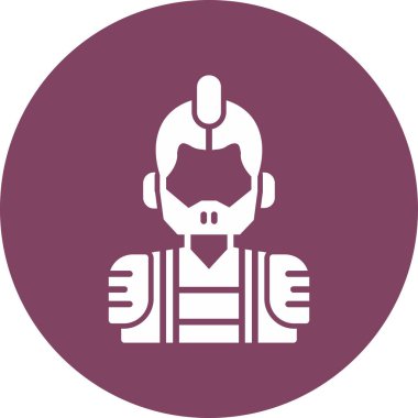 Maskeli süper kahraman figürünün basit, düz tasarımı. 