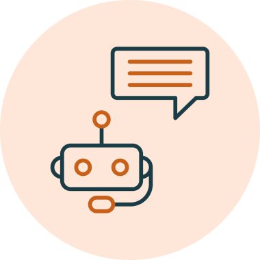 Chatbot, robot simgesi, vektör illüstrasyonu