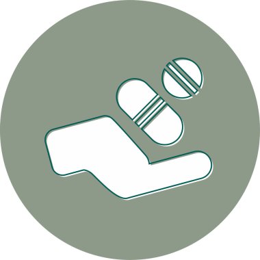 Hap ikonu tutan bir adamın vektör çizimi