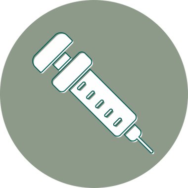 Şırınganın temel vektör çizimi, tıbbi tedavi kavramı