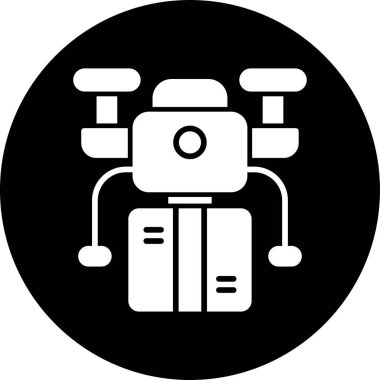 Drone simgesi, vektör illüstrasyonu basit tasarım