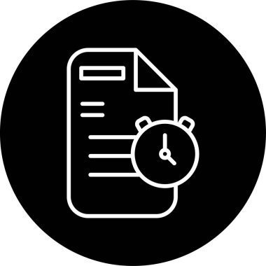 Minimalist belge simgesi, vektör illüstrasyonu basit tasarım