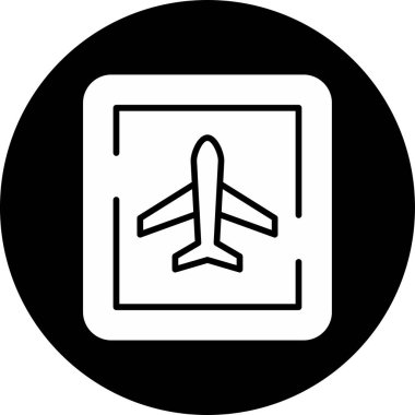 Havalimanı tabelası çizimi. Basit ağ simgesi 