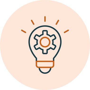 Basit fikir simgesi, vektör illüstrasyonu