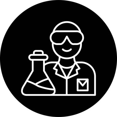 Bilim adamı simgesi, vektör illüstrasyonu