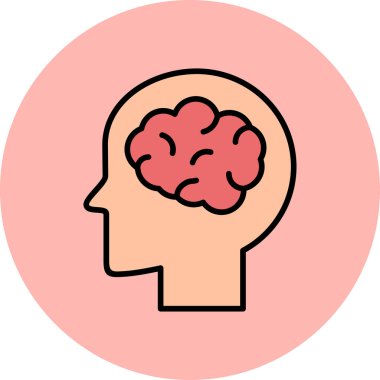 Beyin. Web simgesi basit illüstrasyon 