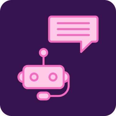 Chatbot, robot simgesi, vektör illüstrasyonu