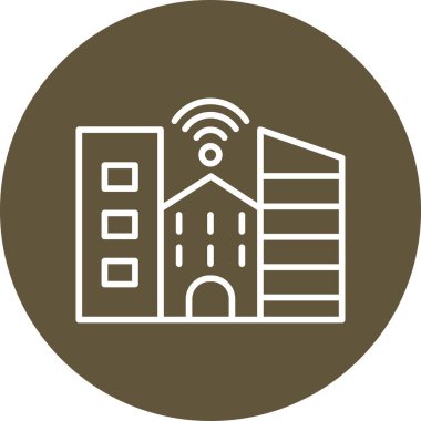 akıllı şehir simgesi, vektör illüstrasyonu  