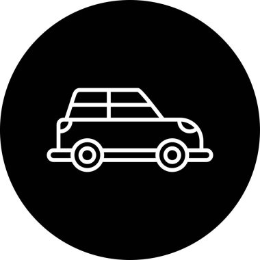 Vektör araba simgesi, temiz ve basit illüstrasyon.