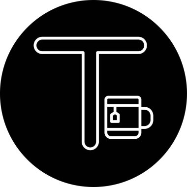 Büyük harf T web simgesi vektör çizimi