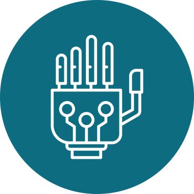 Robotik El web simgesi, vektör illüstrasyonu