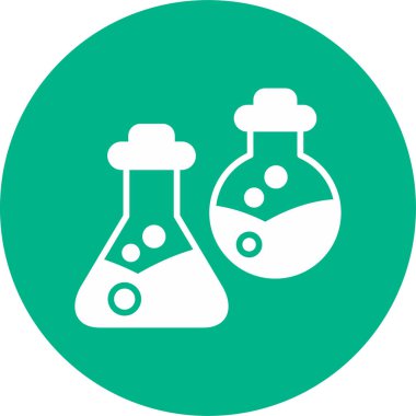 Kimya web simgesi, vektör illüstrasyonu