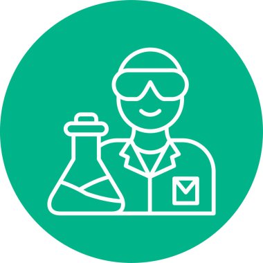 Bilim adamı simgesi, vektör illüstrasyonu