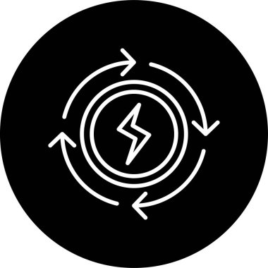 Yenilenebilir Enerji, eko enerji ikonu vektör çizimi