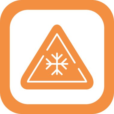 Üçgen işaret resimlemesi içinde kar tanesi simgesi.